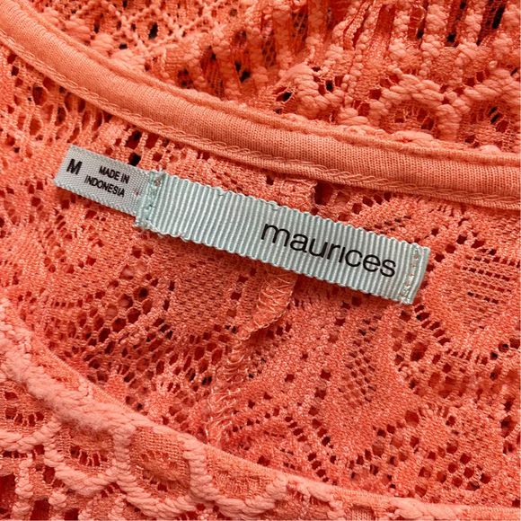 Maurices Coral Crochet Lace Blouse - Size Medium - Picture 5 of 5